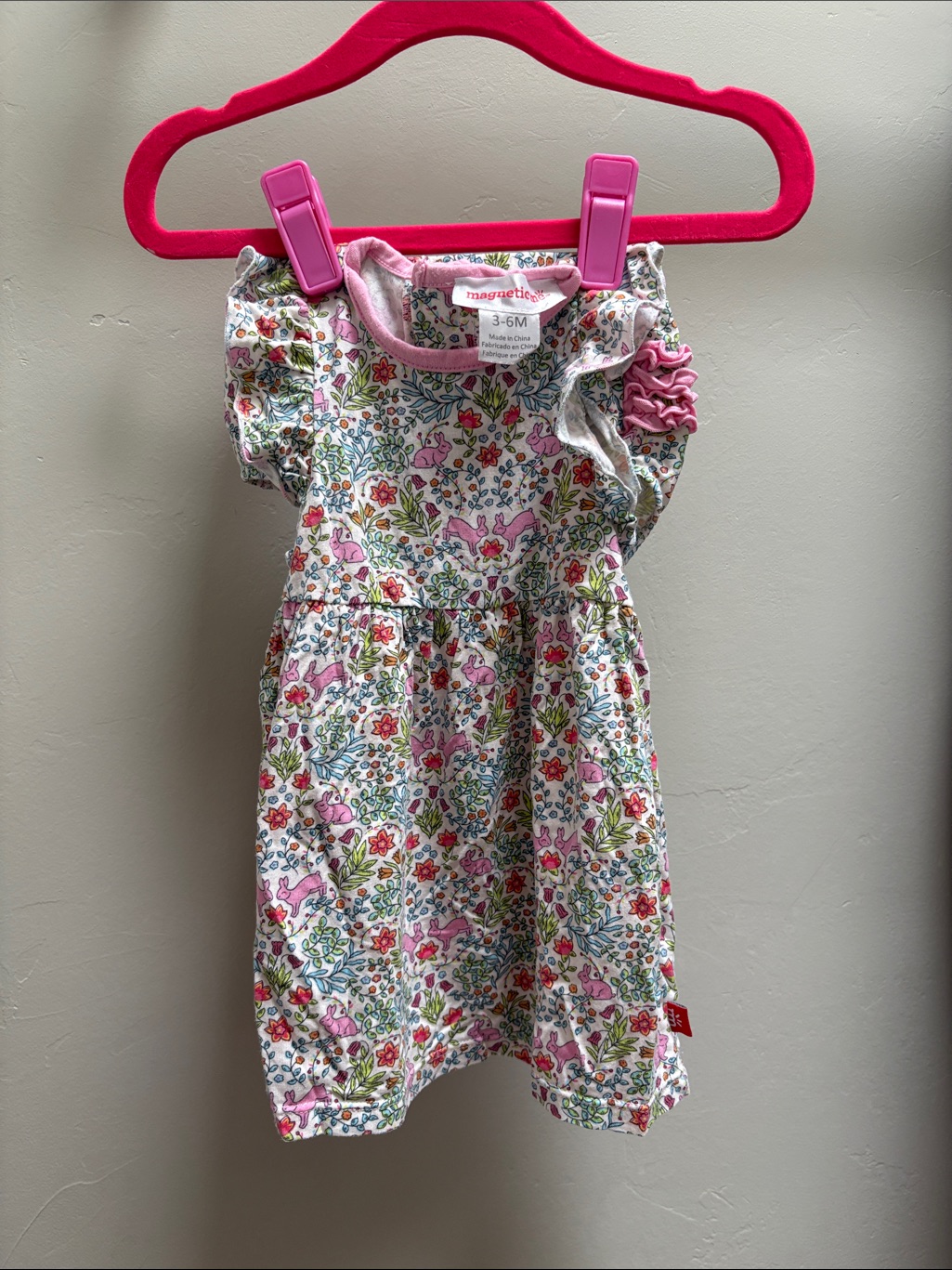 Magnetic Me Pink Floral Baby Dress With Bloomers